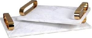 Brass Tray with Marble