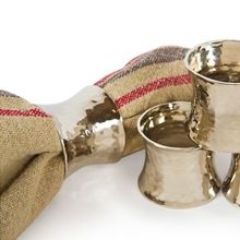 Hammered Silver Finish Napkin Rings