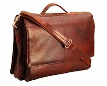 Brown leather sling cross body messenger bags