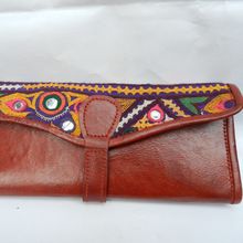 ethenic hand made real leather wallet