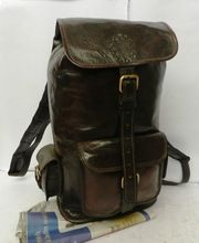 Hand Made Brown Leather rucksack backpack travel bag's