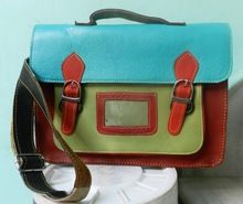 Real recycle Leather multi colors messenger unisex shoulder bag\\\'s