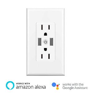 Smart WiFi Wall Outlets,Two Sockets Independently Controllable,Compatible with Amazon Alexa&Google h