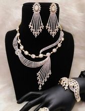 american diamond cubic Zircon combo necklace set