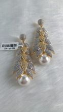 American diamond earrings with pearls