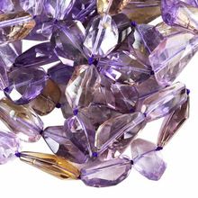 Ametrine faceted free form natural beads