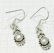 Antique oxidised silver hanging earring