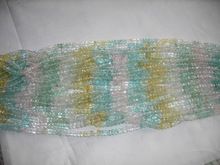 Aquamarine Roundel Facet Beads in multicolor