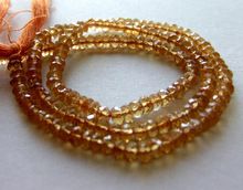 Golden Yellow citrine roundel facet beads strand
