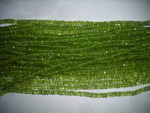 Green Peridot Roundel Faceted gemstone beads