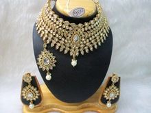 Kundan heavy bridal necklace set-