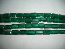 Malachite tube faceted green loose beads