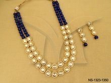 Modern Kundan blue color bridal neckalce set