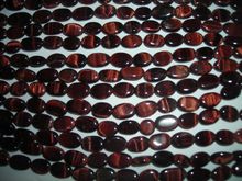 Oval shaped natural red tiger eye loose gemstone beads