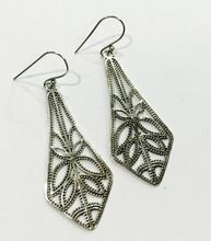 oxidised silver jaali design earring