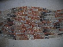 Rainbow Moonstone Roundel Faceted Natural Loose Beads