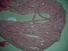 Rose quartz tube beads natural strand