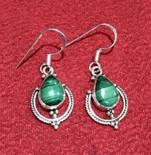 sterling silver hanging earring with semi precious gemstone