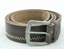 Stitched style genuine leather belt