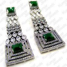 Antique Victorian Emerald Green Stone Earing