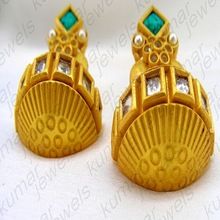 Kundan CZ Stone Pearl Beaded Earrings