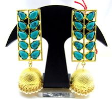 Kumar Jewels Long Blue Jhumka Earrings, Occasion : Anniversary, Engagement, Gift, Party, Wedding