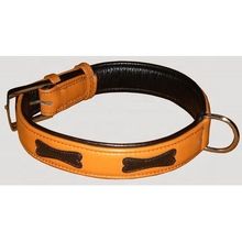 Napa leather bone design dog collar