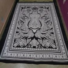 black printed lion tapestry
