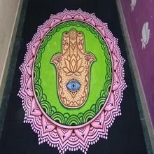 hand painted hamsa tapestry