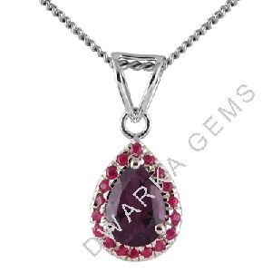 African Amethyst And Pink Sapphire Pendant