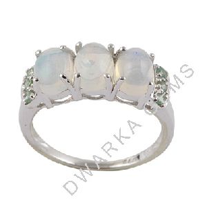 Opal and savorite silver ring gemstone silver designer rings