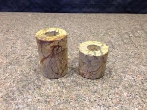 Brown Marble Round Candle Holder
