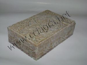 Natural Soapstone Pentagram Jewelry Chest