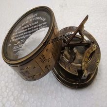 Brass Directional Sundial Pocket Compass