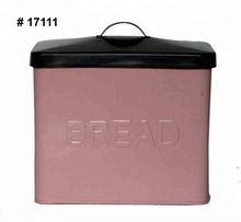 Galvanized metal bread box with lid