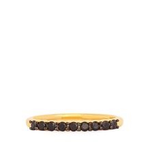 Black Spinel Gold Plated Silver Ring