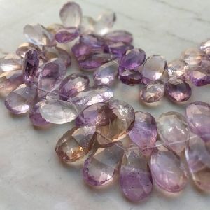 Faceted pears strand gemstone beads