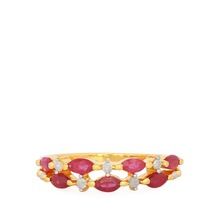 Ruby with White Topaz Sterling Silver Ring