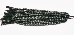Black Onyx 6-7mm Faceted Square Bead 8 Inch Long Strand