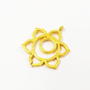 Gold Plated Brushed 20mm Star Shape Metal Charm Pendant