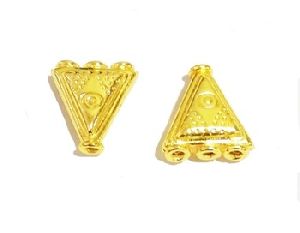 Gold Plated Triangle Shape Spacer Beads