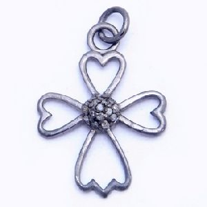 Pave Diamond Fancy Flower Pendant