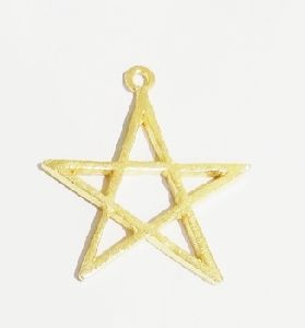 Star Shape Brushed Gold Plated