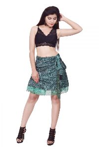23 inches knee length silk wrap skirt