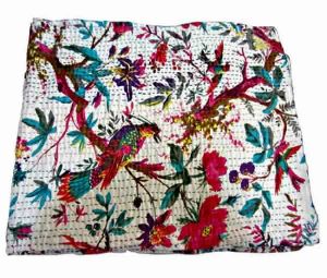 Exclusive Indian Kantha Bird Paradise Quilts