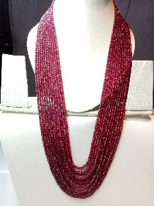 Natural ruby necklace strands