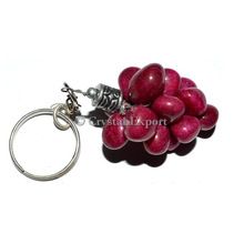 Dyed Ruby Tumbled Grapes Keychain