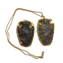 Fish Arrowheads Agate Stone Necklace
