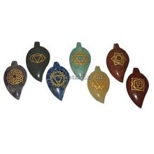 Seven Chakra Leaf Engraved Set