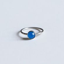 Natural Blue Chalcedony Gemstone ring